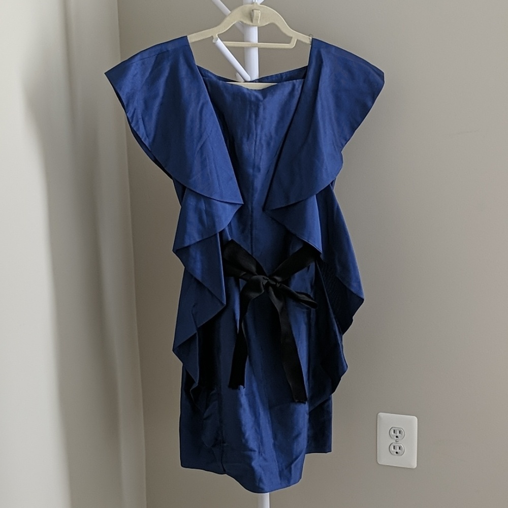 Robert Rodriguez Cobalt Ruffle Dress
